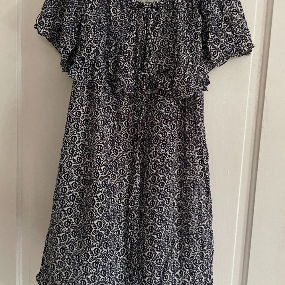 Rebecca Minkoff Women Dress Navy/White Floral Off The Shoulder Size 00 $185 - Picture 11 of 12